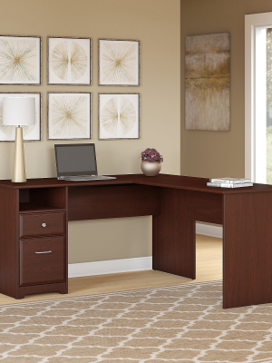 Bush Furniture Cabot 60w L Shaped Computer Desk W/drawers Harvest Cherry Cab044hvc