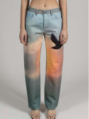 Priscavera Low Rise Printed Jeans In Sunrise