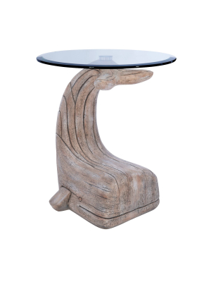 Weldon Whale Side Table Driftwood - Powell Company
