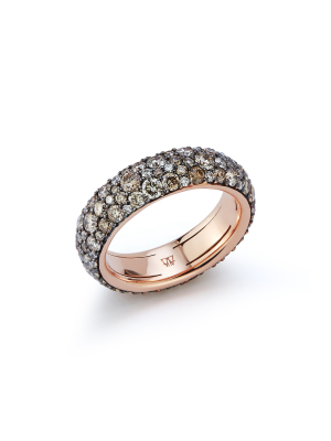 Oc X Wf 18k Rose Gold And Champagne Diamond Band Ring