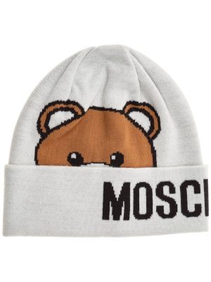 Moschino Teddy Intarsia Knit Beanie