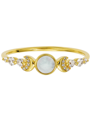 Mother Of Pearl & Diamond Galaxy Ring