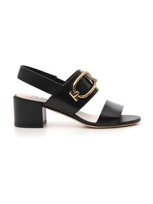 Tod's Buckle Block Heel Sandals