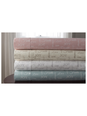 Inspirational Print Microfiber Sheet Set