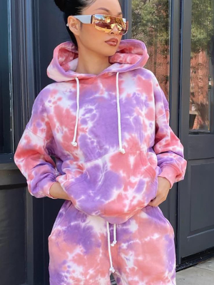 Multi Tie Dye Sweat Oversized Hoodie