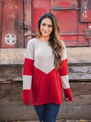 The Cassidy Top - Tan/red