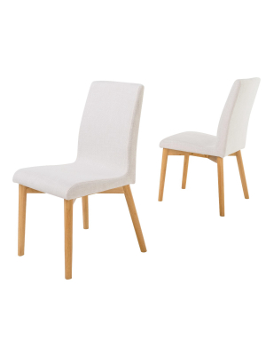 Set Of 2 Helen Dining Chair Light Beige - Christopher Knight Home