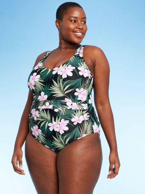 Women's Plus Size Strappy Back One Piece Swimsuit - Kona Sol™