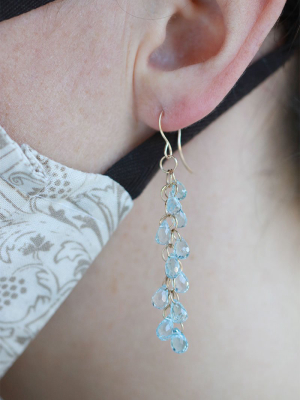 Eleven Drop Blue Topaz Earrings