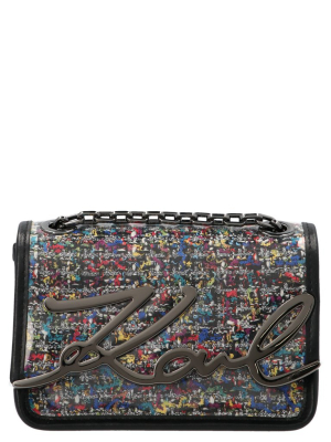 Karl Lagerfeld K/signature Tweed Small Shoulder Bag