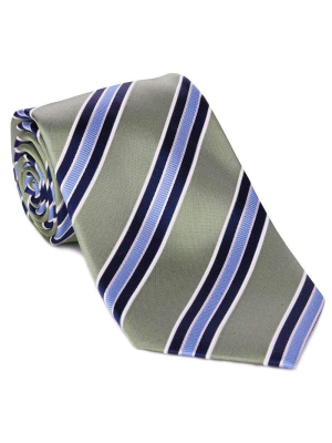 Green With Blue Bar Stripe Tie
