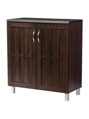 Excel Modern And Contemporary Sideboard Storage Cabinet - Dark Brown - Baxton Studio