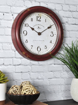 Patina Farmhouse Wall Clock Red - Firstime