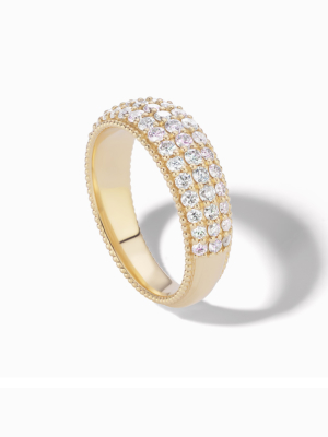 Sophie Ratner Wide Pave Band With Milgrain