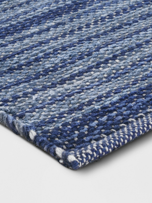 Stripe Woven Area Rug Blue - Threshold™