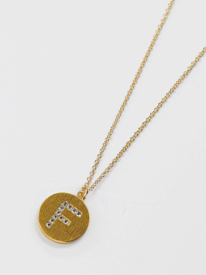 The "f" Initial Necklace In Gold