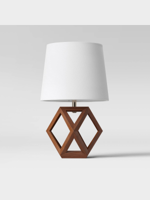 Geometric Wood Figural Accent Lamp Brown - Threshold™