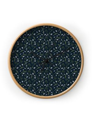 Iveta Abolina Nordic Olive Blue Round Clock By Deny Designs.