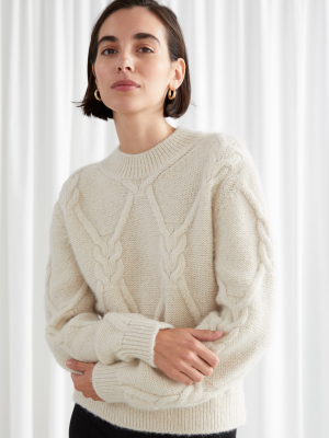 Open Back Cable Knit Sweater