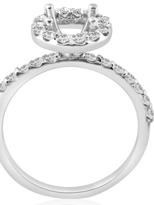 Pompeii3 1/2ct Diamond Halo Engagement Ring Setting 14k White Gold