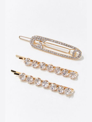 Rhinestone Hair Clip Set