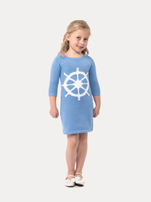 Sail To Sable Girls' Long Sleeve Intarsia Dress