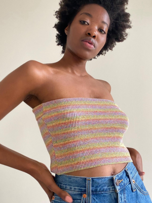 Uo Ombre Stripe Chenille Tube Top