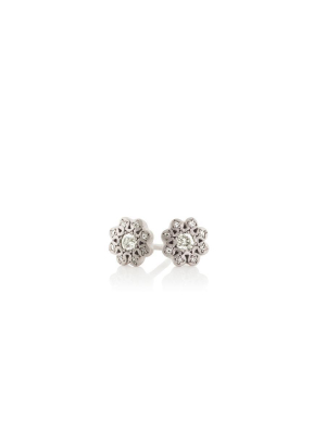 Silver & Diamond Moonflower Earrings