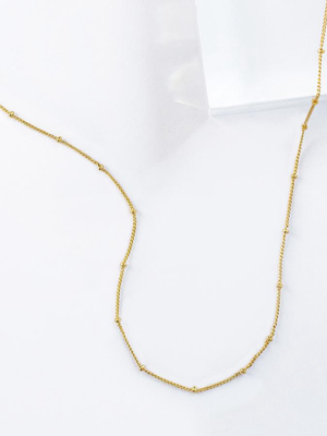 Beaded Chain Gold Necklace