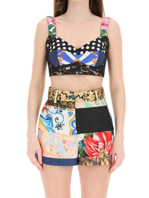 Dolce & Gabbana Patchwork Cropped Top