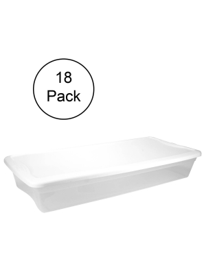 Sterilite 41 Quart Under The Bed Latching Tote Storage Box Container (18 Pack)