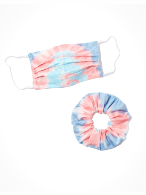 Aeo Tie Dye Mask + Scrunchie Set