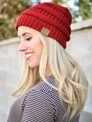 Cc Beanie Thick Slouchy Knit Beanie