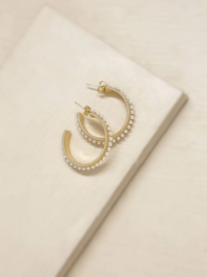 Small Talk Pearl & 18k Gold Plated Hoop Earrings