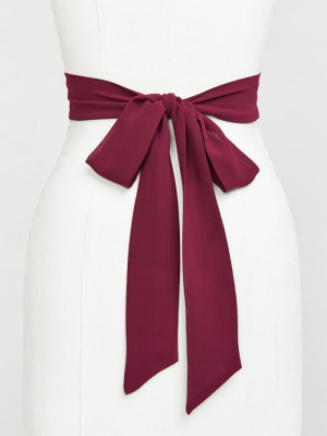 Bridesmaid Sash ~ Merlot Chiffon