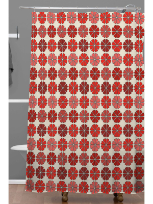 Holli Zollinger Decoflower Shower Curtain Red - Deny Designs