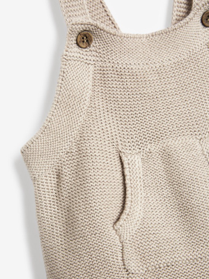 Fawn Ecru Knitted Baby Dungaree