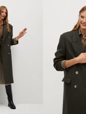 Wool Double-breasted Coat