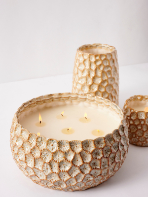 Honeycomb Textured Glass Candle