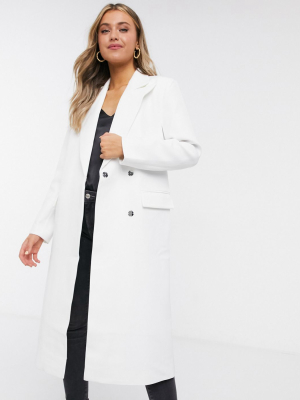 Asos Design Lightweight Coat In Ivory