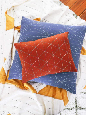 Graph Small Throw Pillow - Rust