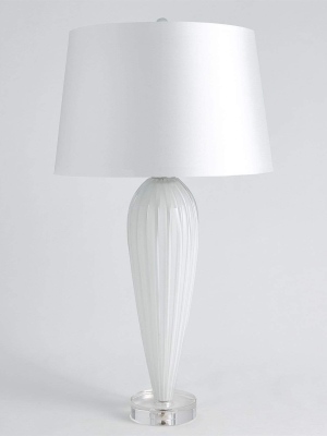 Global Views Teardrop Glass Lamp - White