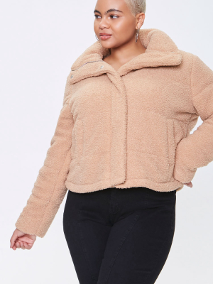 Plus Size Faux Shearling Coat