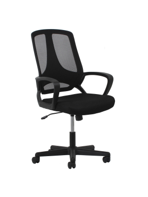 Swivel Mesh High Back Task Chair With Arms Black - Ofm