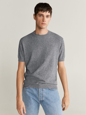 Cotton Linen-blend Knit T-shirt