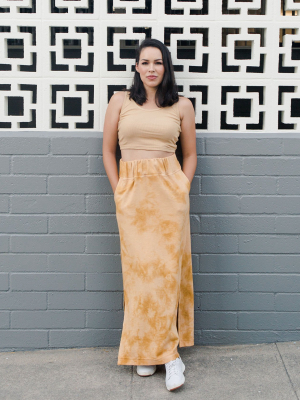 High-waisted Organic Maxi Skirt- Sunset