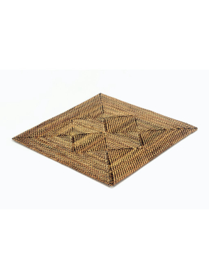 Square Placemats With Diamond Pattern, Set Of 4