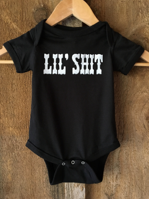 Bandit Baby "lil' Shit" Onesie Blk/white