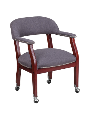 Flash Furniture Conference Chair With Accent Nail Trim And Casters