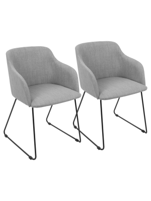 Set Of 2 Daniella Contemporary Chair Light Gray - Lumisource